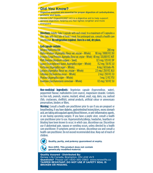 Renew Life® DigestMORE® HCI