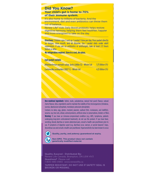 Renew Life® Kids Daily Boost Probiotic, Fruit Punch Flavour, 10 Billion Active Cultures
